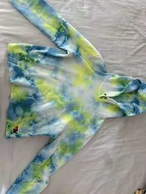 Aviator Nation Pullover Hoodie in Blue, Yellow & White Tie-Dye